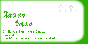 xaver vass business card
